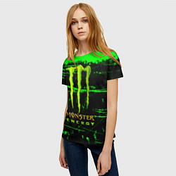 Футболка женская Monster energy green neon, цвет: 3D-принт — фото 2