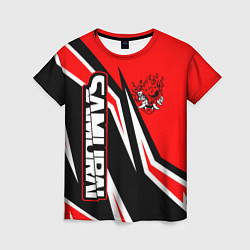 Женская футболка Samurai - Киберпанк 2077 - Красный спорт