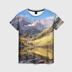 Женская футболка Красивая река между гор