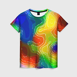 Женская футболка Разноцветная абстрактная композиция