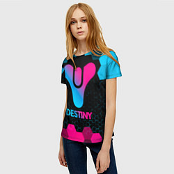 Футболка женская Destiny - neon gradient, цвет: 3D-принт — фото 2