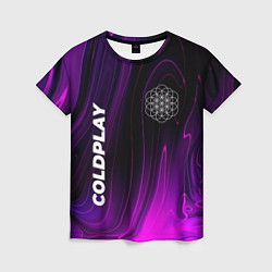 Женская футболка Coldplay violet plasma