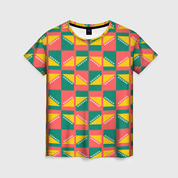 Женская футболка Геометрический цветной узор