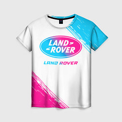 Женская футболка Land Rover neon gradient style