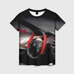 Женская футболка Ситроен - салон - Steering wheel