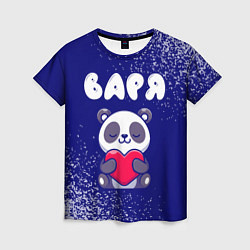 Женская футболка Варя панда с сердечком