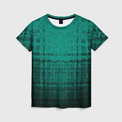 Женская футболка Мозаичный узор в черно -зеленых тонах