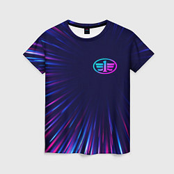 Женская футболка FAW neon speed lines