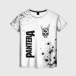 Женская футболка Pantera и рок символ на светлом фоне