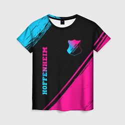 Женская футболка Hoffenheim - neon gradient: надпись, символ