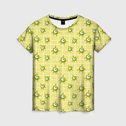 Женская футболка Зеленые одноглазые человечки