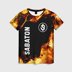 Женская футболка Sabaton и пылающий огонь