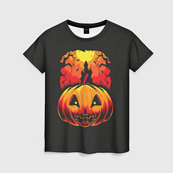 Женская футболка Тыква на Хэллоуин