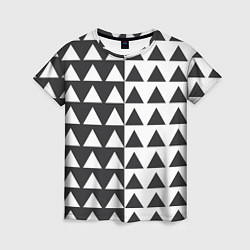 Женская футболка Черно-белые треугольники паттерн