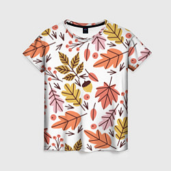 Женская футболка Осенний паттерн - листья