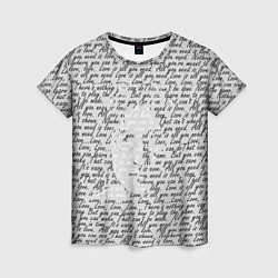 Женская футболка Джон Леннон, портрет и слова песни