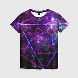 Женская футболка Triangle space - Neon - Geometry