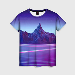Футболка женская Neon mountains - Vaporwave, цвет: 3D-принт