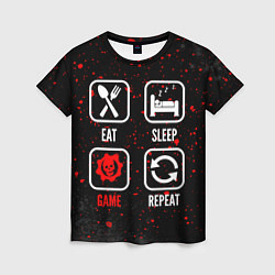 Футболка женская Eat, sleep, Gears of War, repeat, цвет: 3D-принт