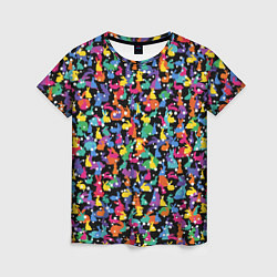 Женская футболка Разноцветные кролики