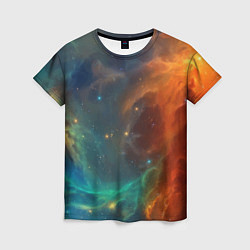 Женская футболка Столкновение двух космических галактик
