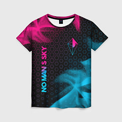 Женская футболка No Mans Sky - neon gradient: надпись, символ