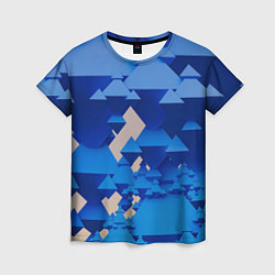 Женская футболка Абстрактные синие тетраэдры