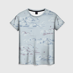 Женская футболка Полёт птиц ласточек