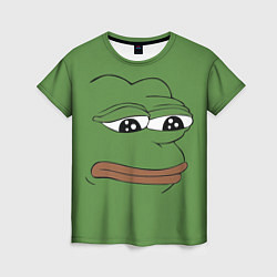 Женская футболка Лягушонок Pepe грустит