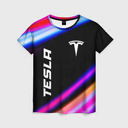 Женская футболка Tesla speed lights