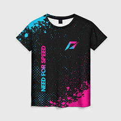 Женская футболка Need for Speed - neon gradient: надпись, символ