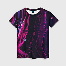 Женская футболка Фиолетовые линии песка во тьме
