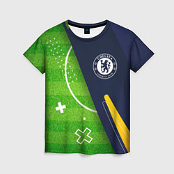 Женская футболка Chelsea football field