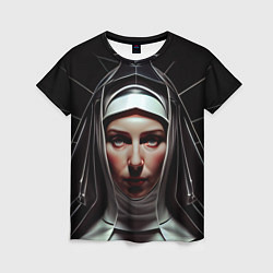 Женская футболка Нейросеть: монахиня