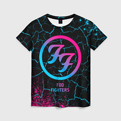 Женская футболка Foo Fighters - neon gradient