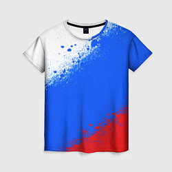 Женская футболка Флаг России - триколор