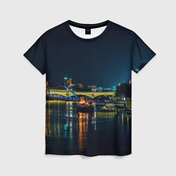 Женская футболка Неоновый ночной город