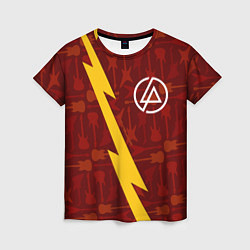 Женская футболка Linkin Park гитары и молния