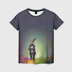 Женская футболка Кролик на стиле