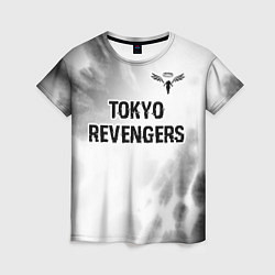 Женская футболка Tokyo Revengers glitch на светлом фоне: символ све