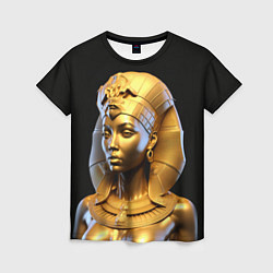 Футболка женская Нейросеть - золотая египетская богиня, цвет: 3D-принт