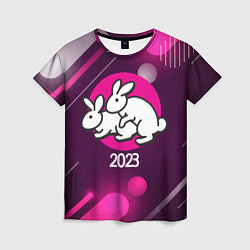 Футболка женская Кролики 2023, цвет: 3D-принт
