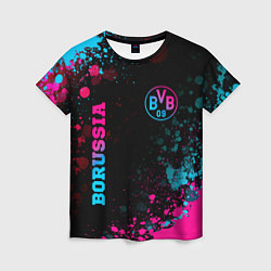 Женская футболка Borussia - neon gradient: надпись, символ