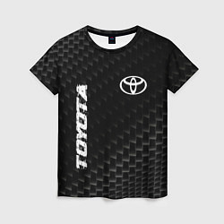 Женская футболка Toyota карбоновый фон