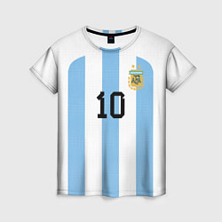 Футболка женская Месси Аргентина ЧМ 2022, цвет: 3D-принт