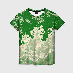 Женская футболка Абстракция в зелёных тонах
