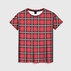 Женская футболка Красная шотландская клетка