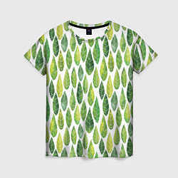 Женская футболка Акварельные листья