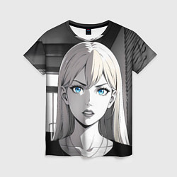 Женская футболка Нейросеть - аниме блондинка