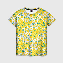 Футболка женская Желтые лимоны паттерн, цвет: 3D-принт